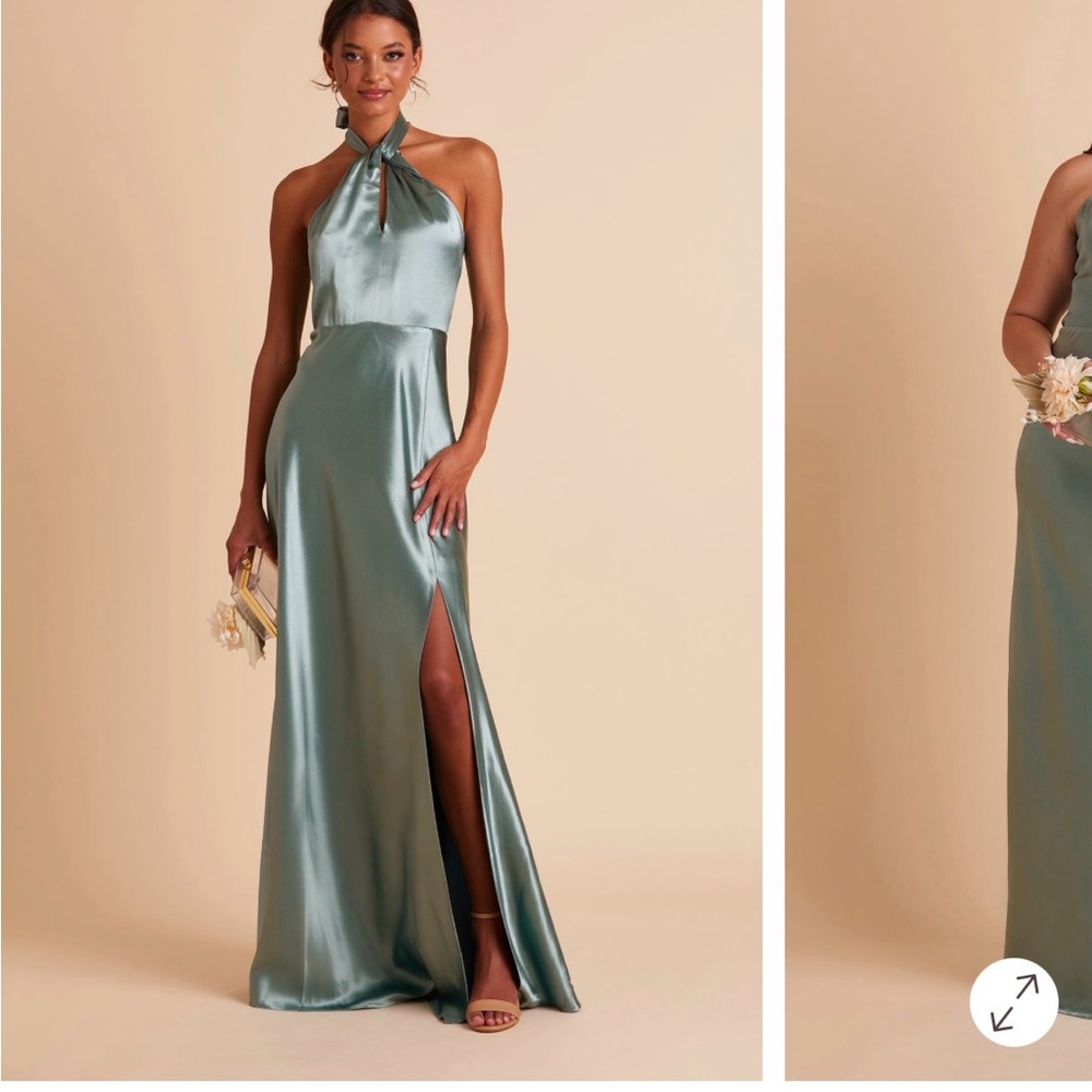 Birdy Grey Monica Dress in Satin Sea Glass Size M